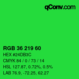 Color code: RGB 36 219 60 | qconv.com