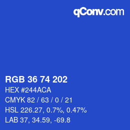 Color code: RGB 36 74 202 | qconv.com