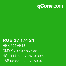 Color code: RGB 37 174 24 | qconv.com