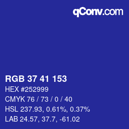 Código de color: RGB 37 41 153 | qconv.com