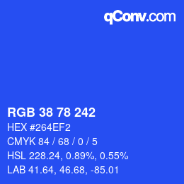 Código de color: RGB 38 78 242 | qconv.com