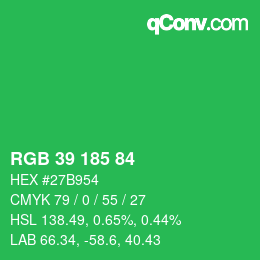 Código de color: RGB 39 185 84 | qconv.com