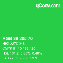 Código de color: RGB 39 205 70 | qconv.com