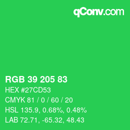 Código de color: RGB 39 205 83 | qconv.com