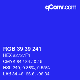 Código de color: RGB 39 39 241 | qconv.com