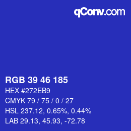 Farbcode: RGB 39 46 185 | qconv.com