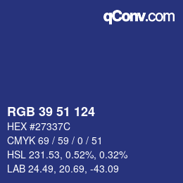 Código de color: RGB 39 51 124 | qconv.com