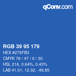 Color code: RGB 39 95 179 | qconv.com