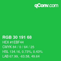 Code couleur: RGB 30 191 68 | qconv.com