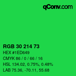 Code couleur: RGB 30 214 73 | qconv.com