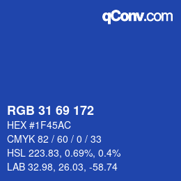 Code couleur: RGB 31 69 172 | qconv.com