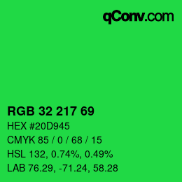 Código de color: RGB 32 217 69 | qconv.com