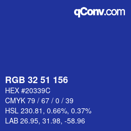 Código de color: RGB 32 51 156 | qconv.com