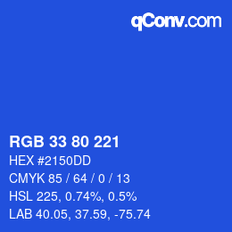 Color code: RGB 33 80 221 | qconv.com