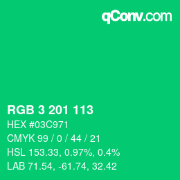 Código de color: RGB 3 201 113 | qconv.com