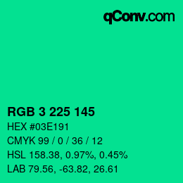 Farbcode: RGB 3 225 145 | qconv.com