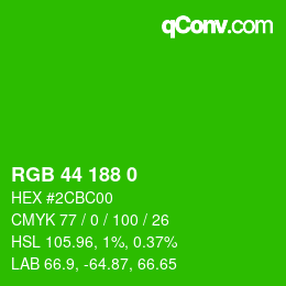 カラーコード: RGB 44 188 0 | qconv.com