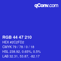 Color code: RGB 44 47 210 | qconv.com