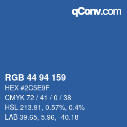 Color code: RGB 44 94 159 | qconv.com