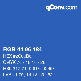 Código de color: RGB 44 96 184 | qconv.com