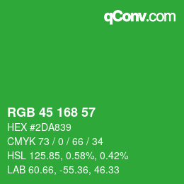 Código de color: RGB 45 168 57 | qconv.com