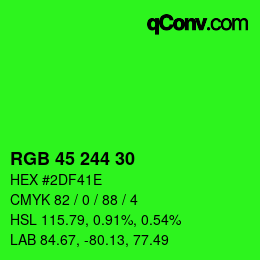 Color code: RGB 45 244 30 | qconv.com