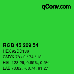 Color code: RGB 45 209 54 | qconv.com