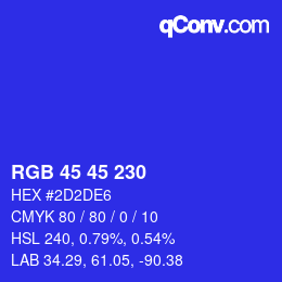 Code couleur: RGB 45 45 230 | qconv.com