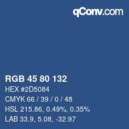 Código de color: RGB 45 80 132 | qconv.com