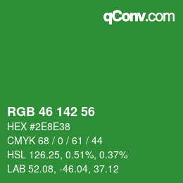 Color code: RGB 46 142 56 | qconv.com