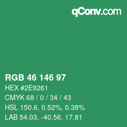 Código de color: RGB 46 146 97 | qconv.com