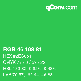 Color code: RGB 46 198 81 | qconv.com