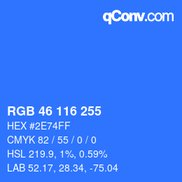 Código de color: RGB 46 116 255 | qconv.com