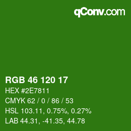 Color code: RGB 46 120 17 | qconv.com