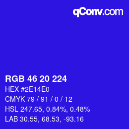 Color code: RGB 46 20 224 | qconv.com