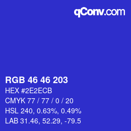 Code couleur: RGB 46 46 203 | qconv.com