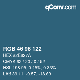 Código de color: RGB 46 98 122 | qconv.com
