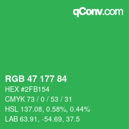 Código de color: RGB 47 177 84 | qconv.com