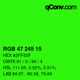 Color code: RGB 47 245 15 | qconv.com