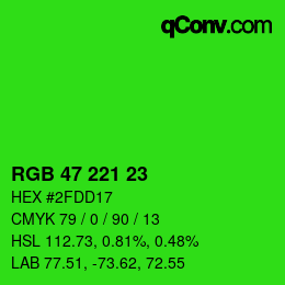 Code couleur: RGB 47 221 23 | qconv.com