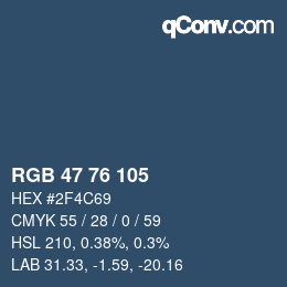 Color code: RGB 47 76 105 | qconv.com