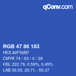 Color code: RGB 47 86 183 | qconv.com