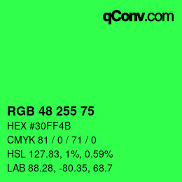 Code couleur: RGB 48 255 75 | qconv.com