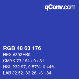 Código de color: RGB 48 63 176 | qconv.com