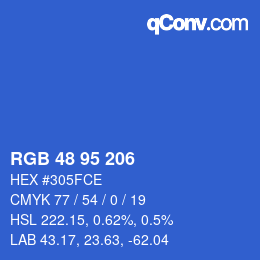 Color code: RGB 48 95 206 | qconv.com