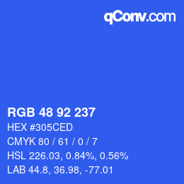 カラーコード: RGB 48 92 237 | qconv.com