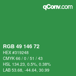 Code couleur: RGB 49 146 72 | qconv.com