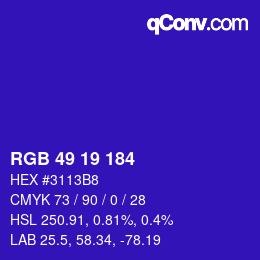 Código de color: RGB 49 19 184 | qconv.com