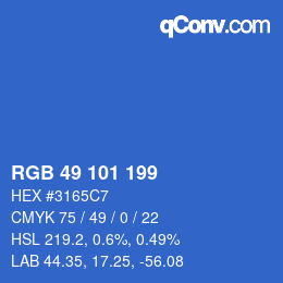 Color code: RGB 49 101 199 | qconv.com