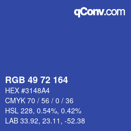 Código de color: RGB 49 72 164 | qconv.com